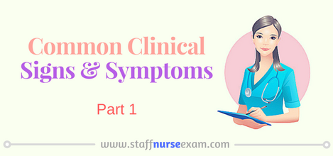 Common Clinical Signs and Symptoms - Part 1